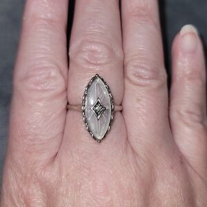 Camphor glass, rock crystal vintage ring.